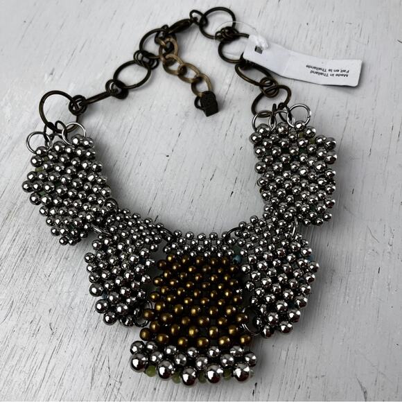 NEW Pam Hiran Anthropologie colorful beads statement piece necklace - Picture 3 of 4